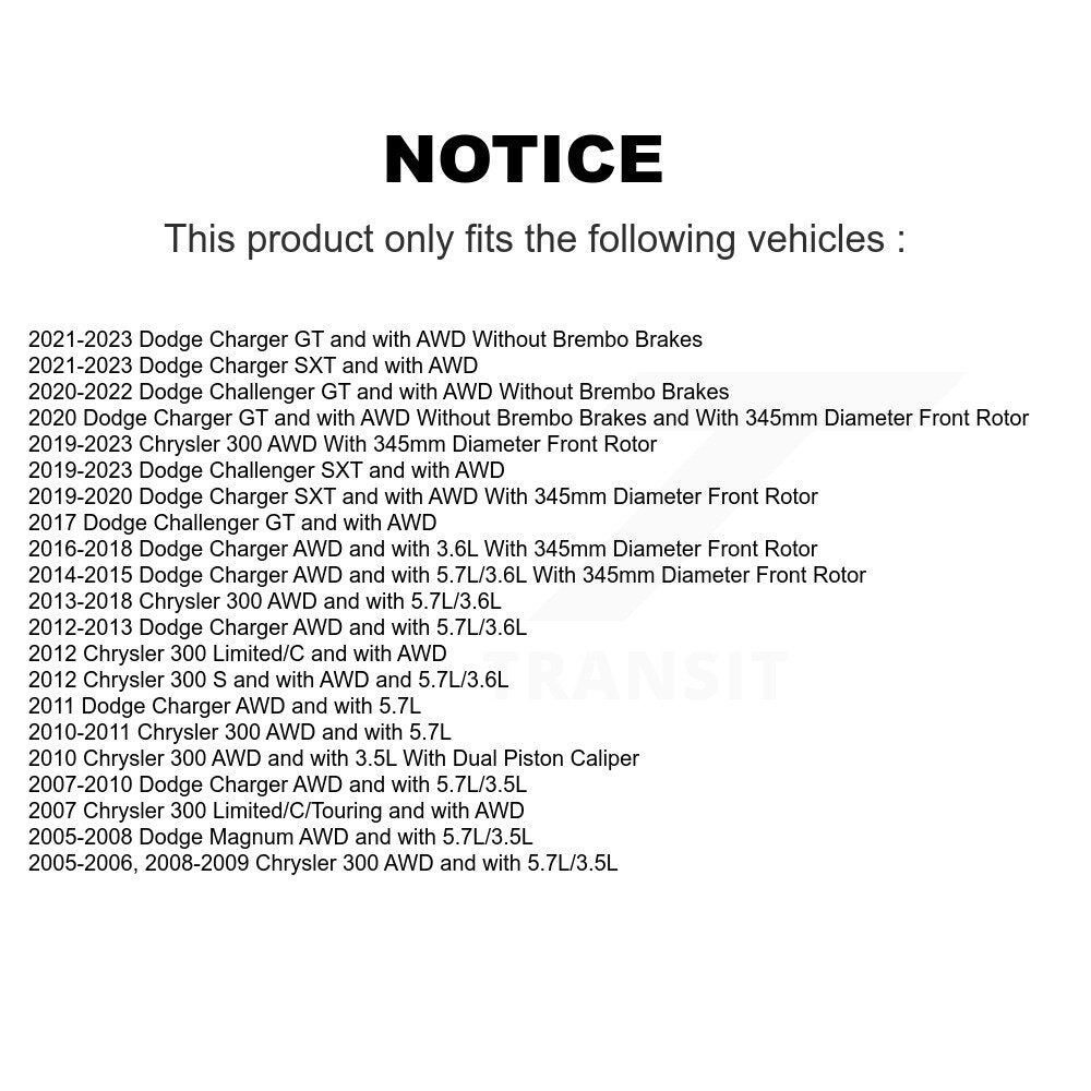 Hub Bearing Coat Brake Rotor Pad Front Kit For Dodge Chrysler 300 Charger Magnum