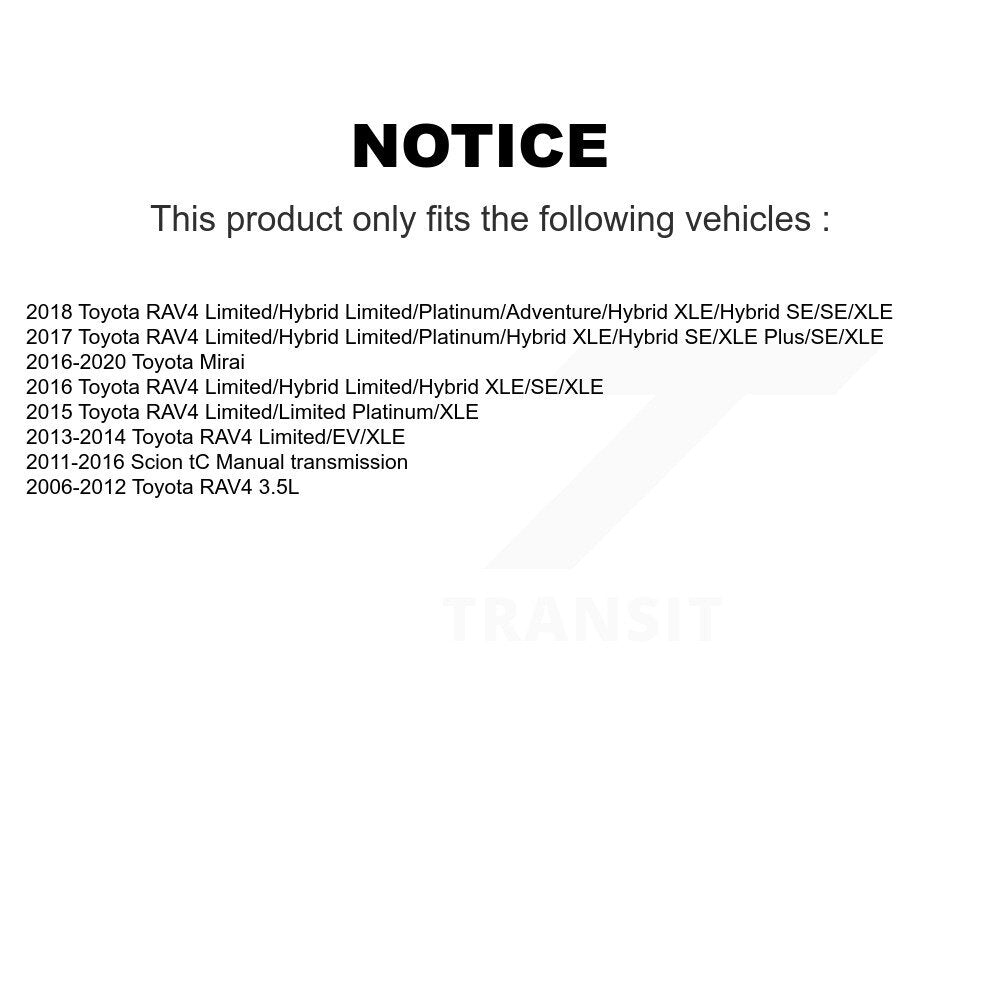 Hub Bearing Coated Disc Brake Rotor Pad Front Kit For Toyota RAV4 Scion tC Mirai