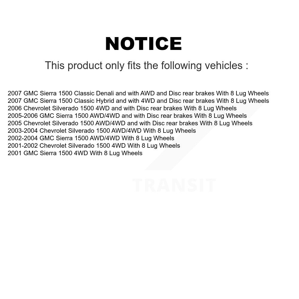 Hub Bearing Coated Brake Rotor & Pads Front Kit For Chevrolet Silverado 1500 GMC