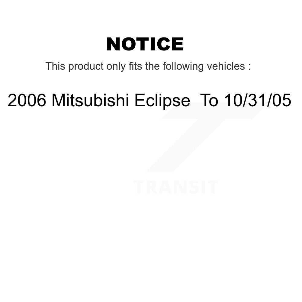Hub Bearing Coat Brake Rotor Pad Front Kit For 06 Mitsubishi Eclipse To 10 31 05