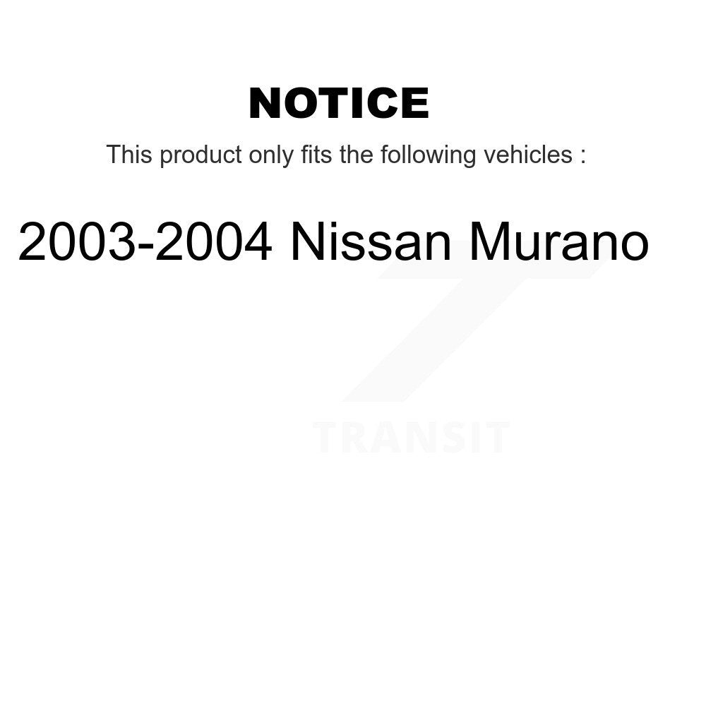Hub Bearing Assembly Coat Brake Rotor Pads Front Kit For 2003-2004 Nissan Murano