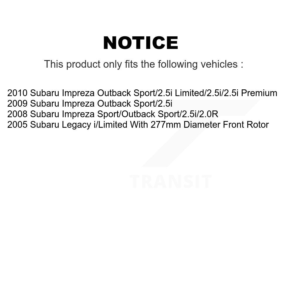 Hub Bearing Assembly Disc Brake Rotor & Pads Front Kit For Subaru Impreza Legacy
