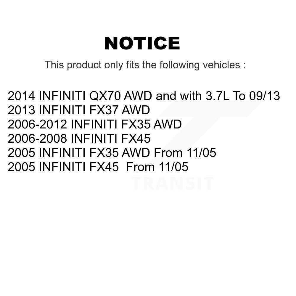 Hub Bearing Assembly Disc Brake Rotor Pads Front Kit For INFINITI FX35 FX37 FX45