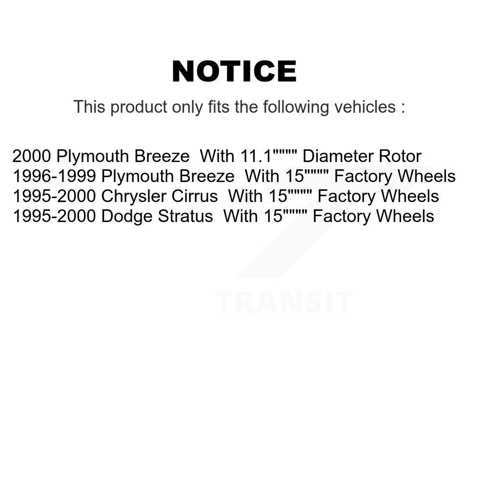 Hub Bearing Brake Rotor Pad Front Kit For Chrysler Cirrus Dodge Stratus Plymouth