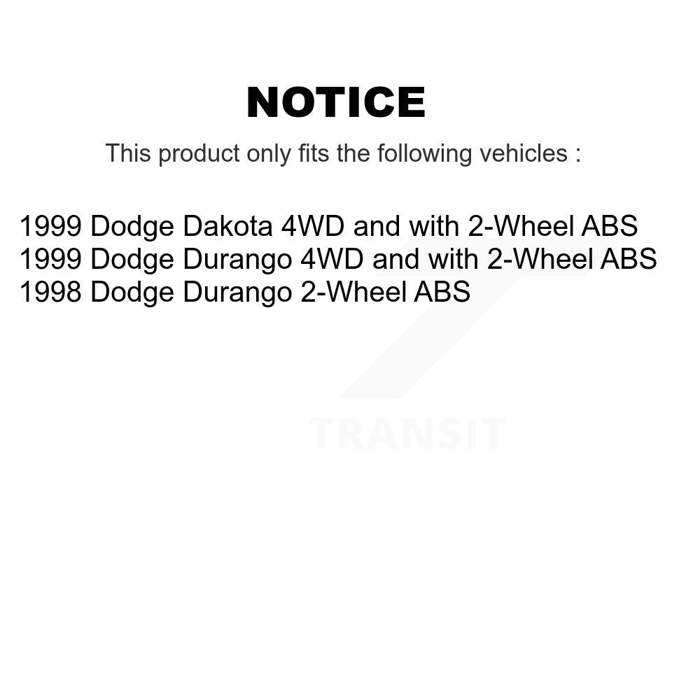 Hub Bearing Assembly Disc Brake Rotor And Pad Front Kit For Dodge Dakota Durango