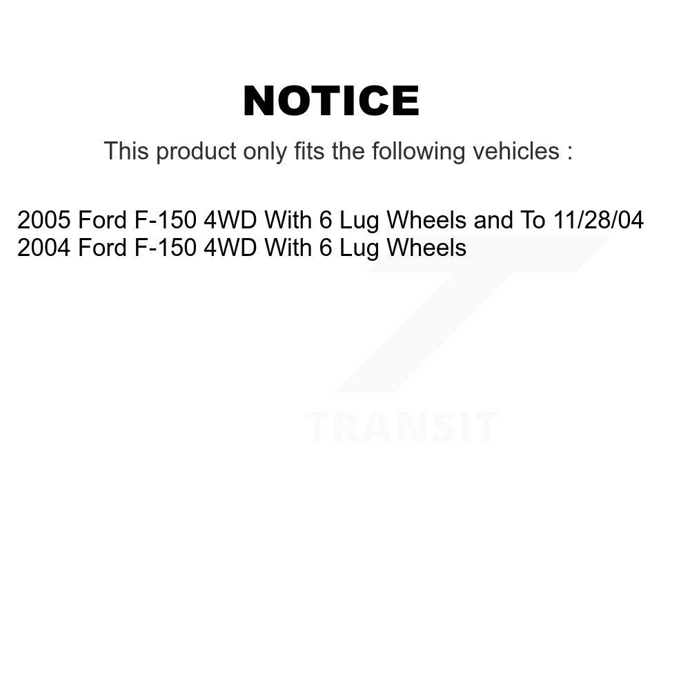 Hub Bearing Assembly Disc Brake Rotors And Pads Front Kit For Ford F-150 4WD