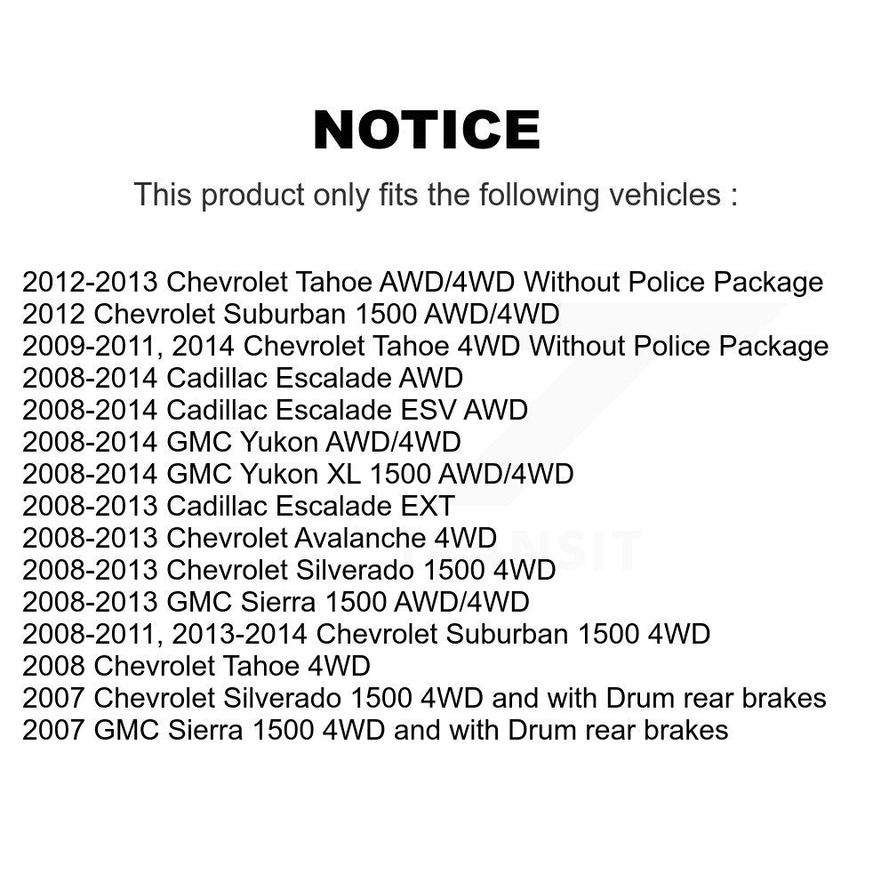 Hub Bearing Brake Rotor Pad Front Kit For Chevrolet GMC Sierra 1500 Silverado XL