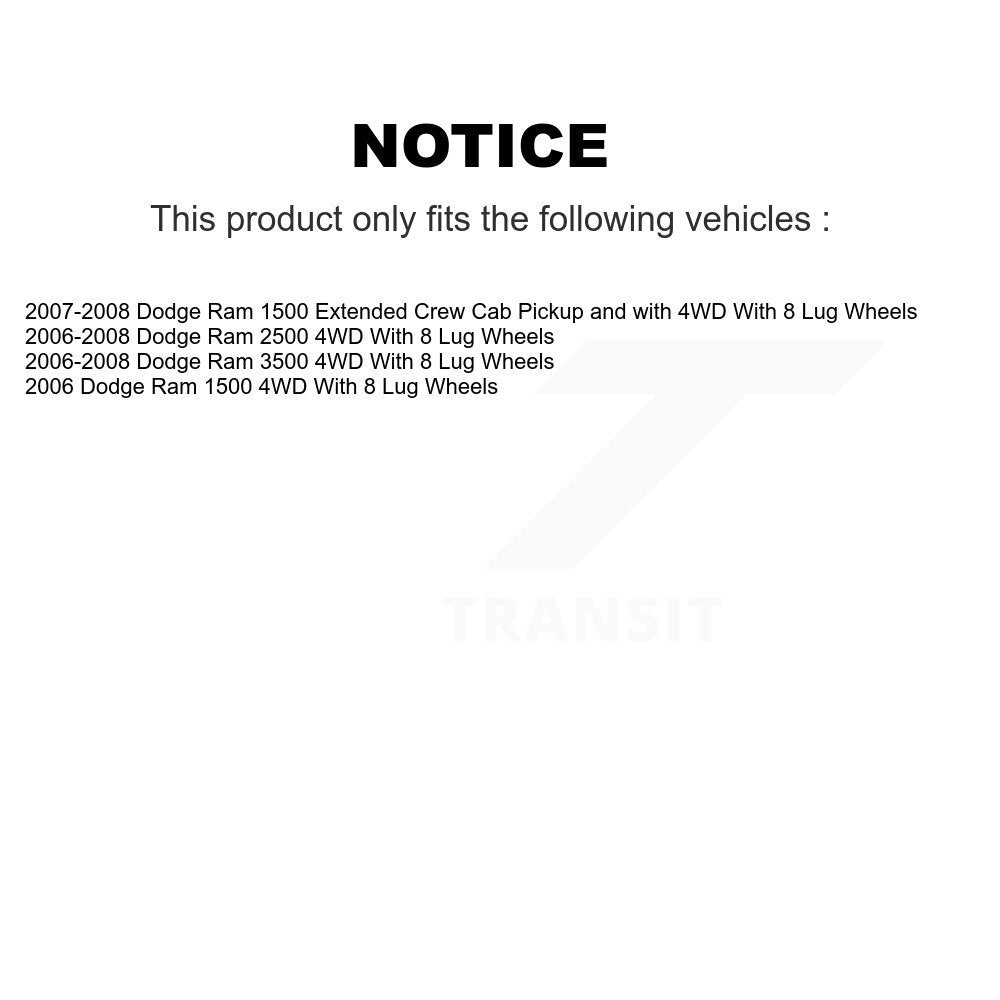 Hub Bearing Assembly Disc Brake Rotor Pad Front Kit For Dodge Ram 1500 3500 2500