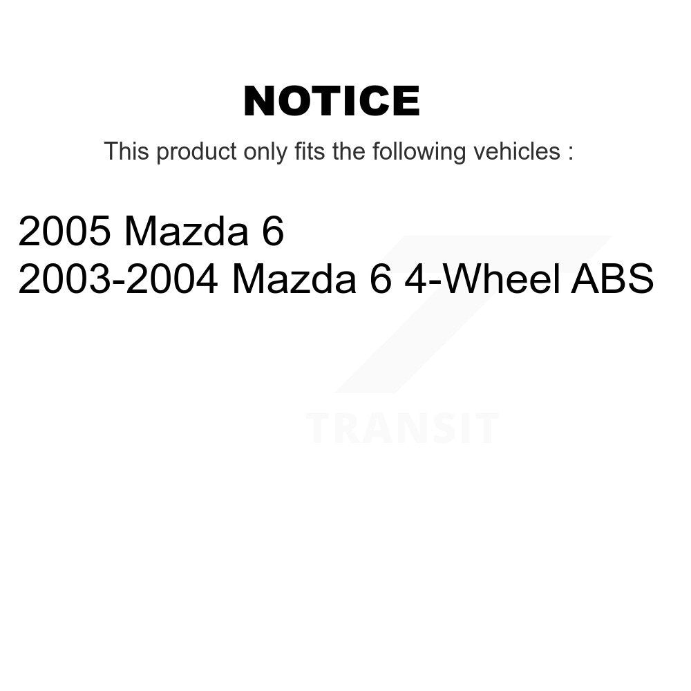 Hub Bearing Assembly Disc Brake Rotor And Pads Front Rear Kit (10Pc) For Mazda 6