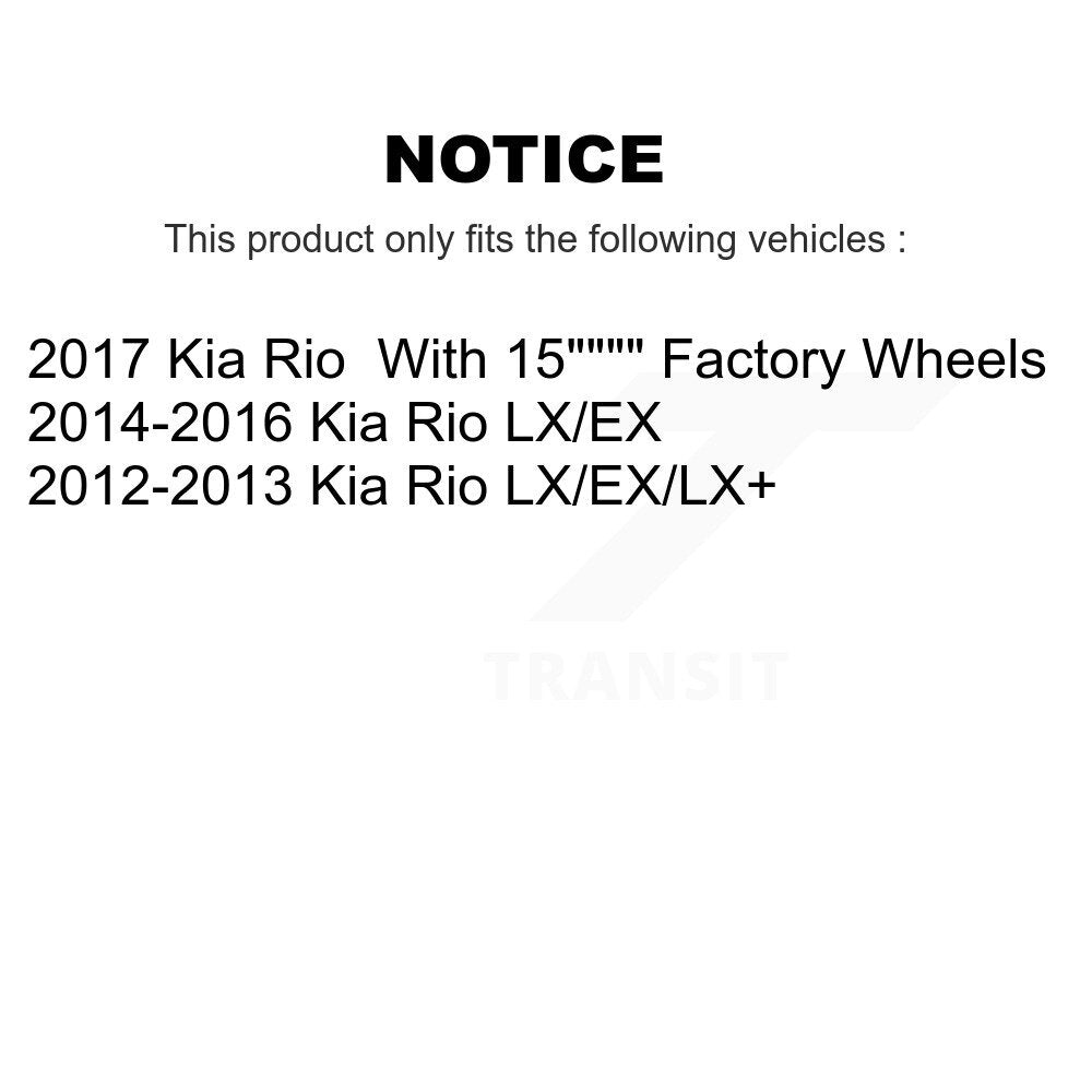 Hub Bearing Assembly Disc Brake Rotor And Pads Front Rear Kit (10Pc) For Kia Rio