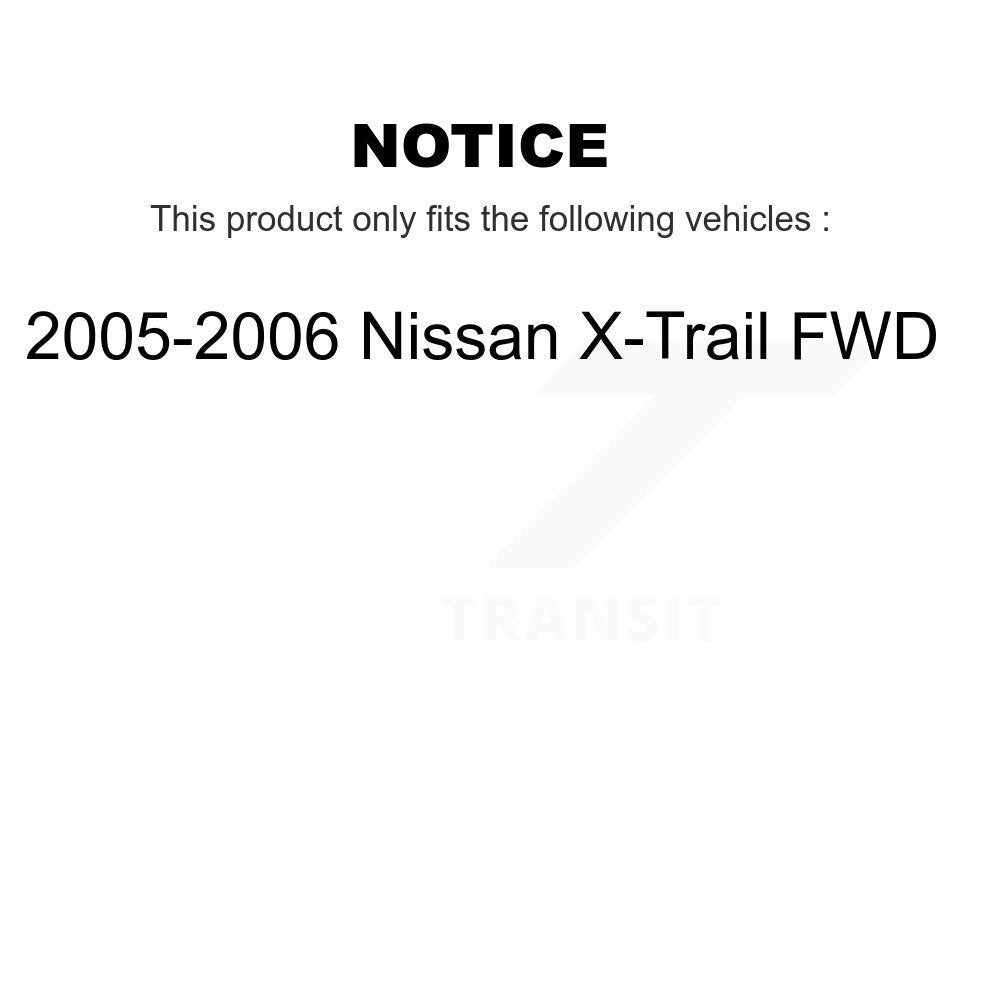 Bearing Brake Rotor & Pad Front Rear Kit (10Pc) For 2005-2006 Nissan X-Trail FWD