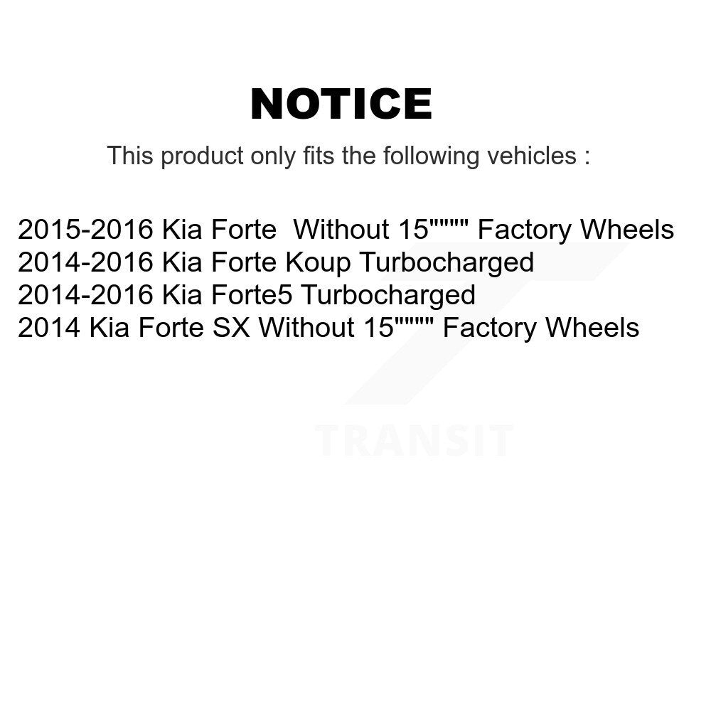 Hub Bearing Disc Brake Rotor Pad Front Rear Kit (10Pc) For Kia Forte Forte5 Koup