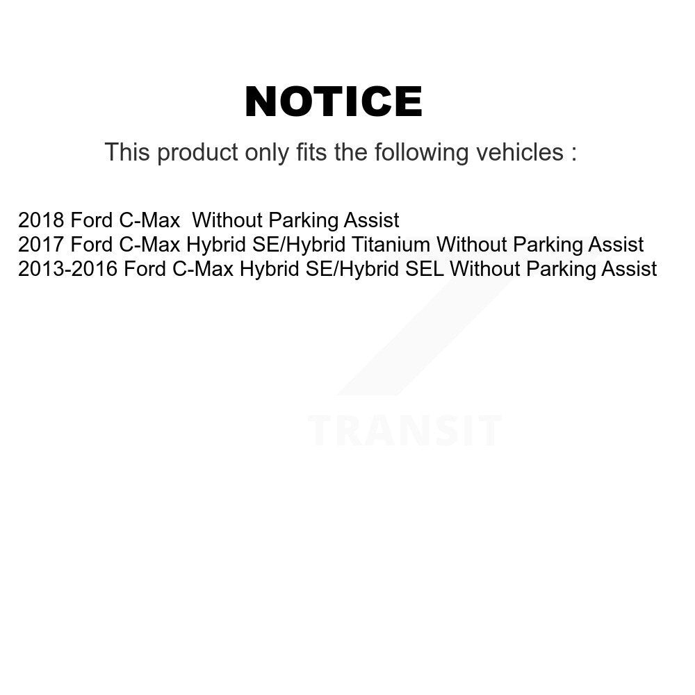 Hub Bearing Coated Disc Brake Rotor And Pad Front Rear Kit (10Pc) For Ford C-Max