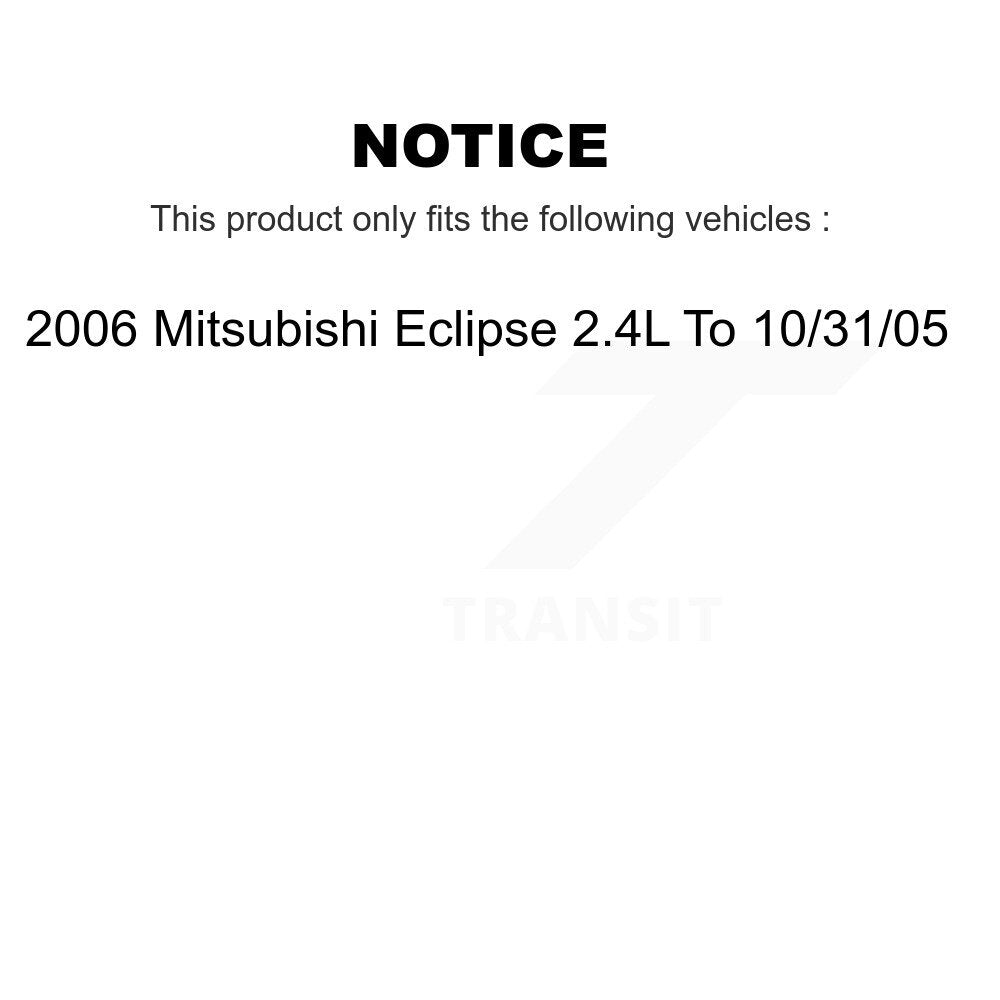 Hub Bearing Brake Rotor Pad Front Rear Kit (10Pc) For 06 Mitsubishi Eclipse 2.4L