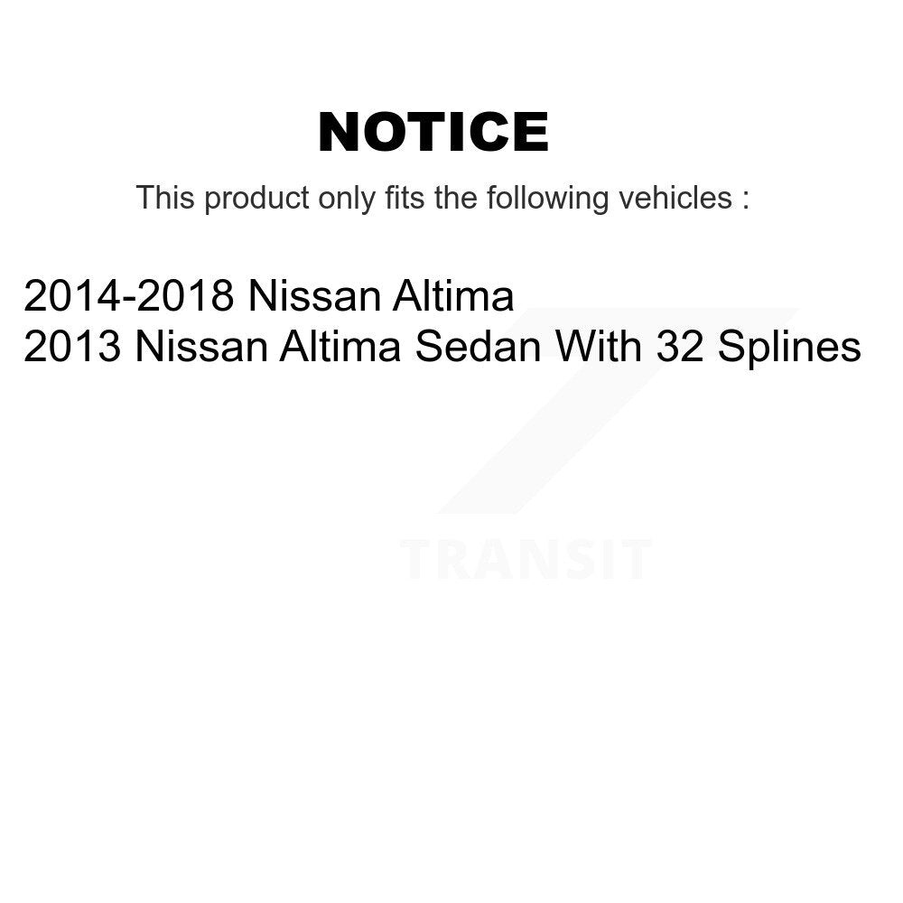 Hub Bearings Disc Brake Rotors And Pads Front Rear Kit (10Pc) For Nissan Altima
