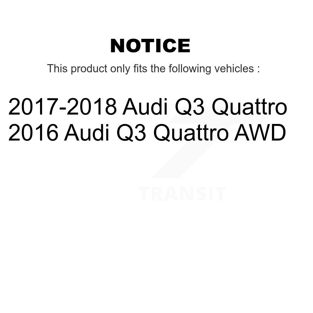 Hub Bearing Coated Brake Rotor And Pad Front Rear Kit (10Pc) For Audi Q3 Quattro