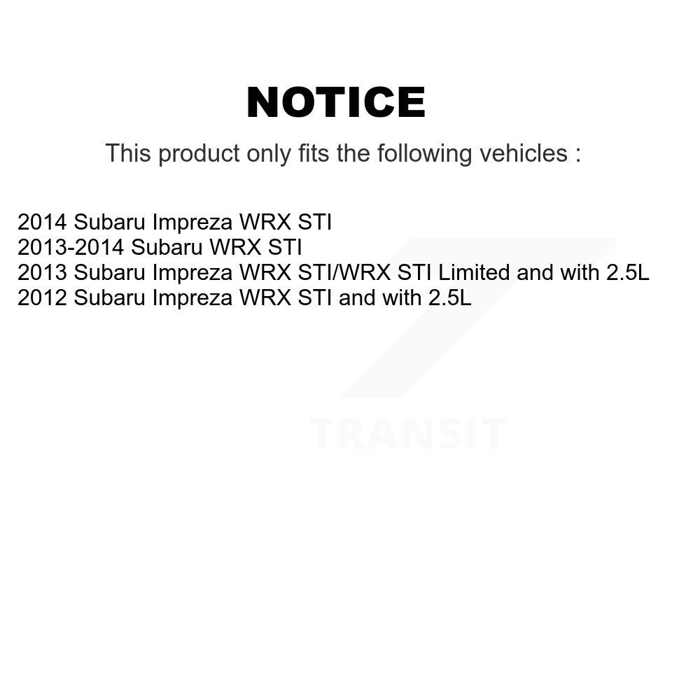 Hub Bearing Coated Brake Rotor Pads Front Rear Kit (10Pc) For Subaru Impreza WRX