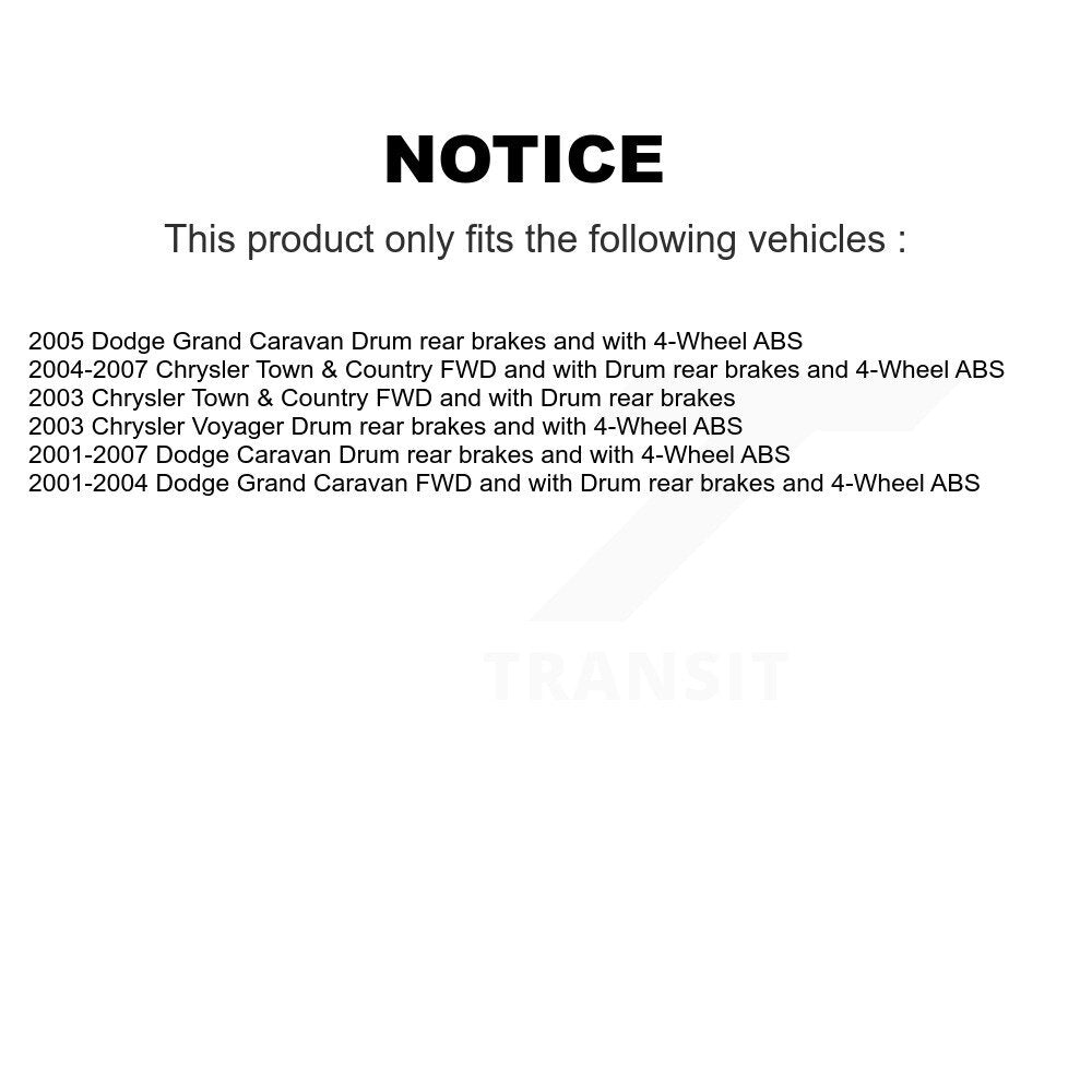 Hub Bearing Coat Brake Rotor Pad Front Rear Kit (10Pc) For Dodge Caravan Grand &