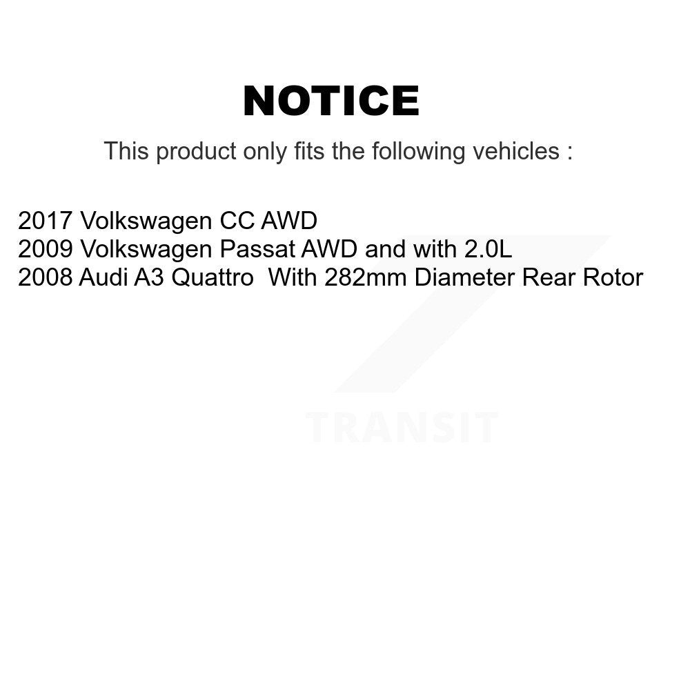 Hub Bearing Coat Brake Rotor Pads Front Rear Kit (10Pc) For Volkswagen Passat CC