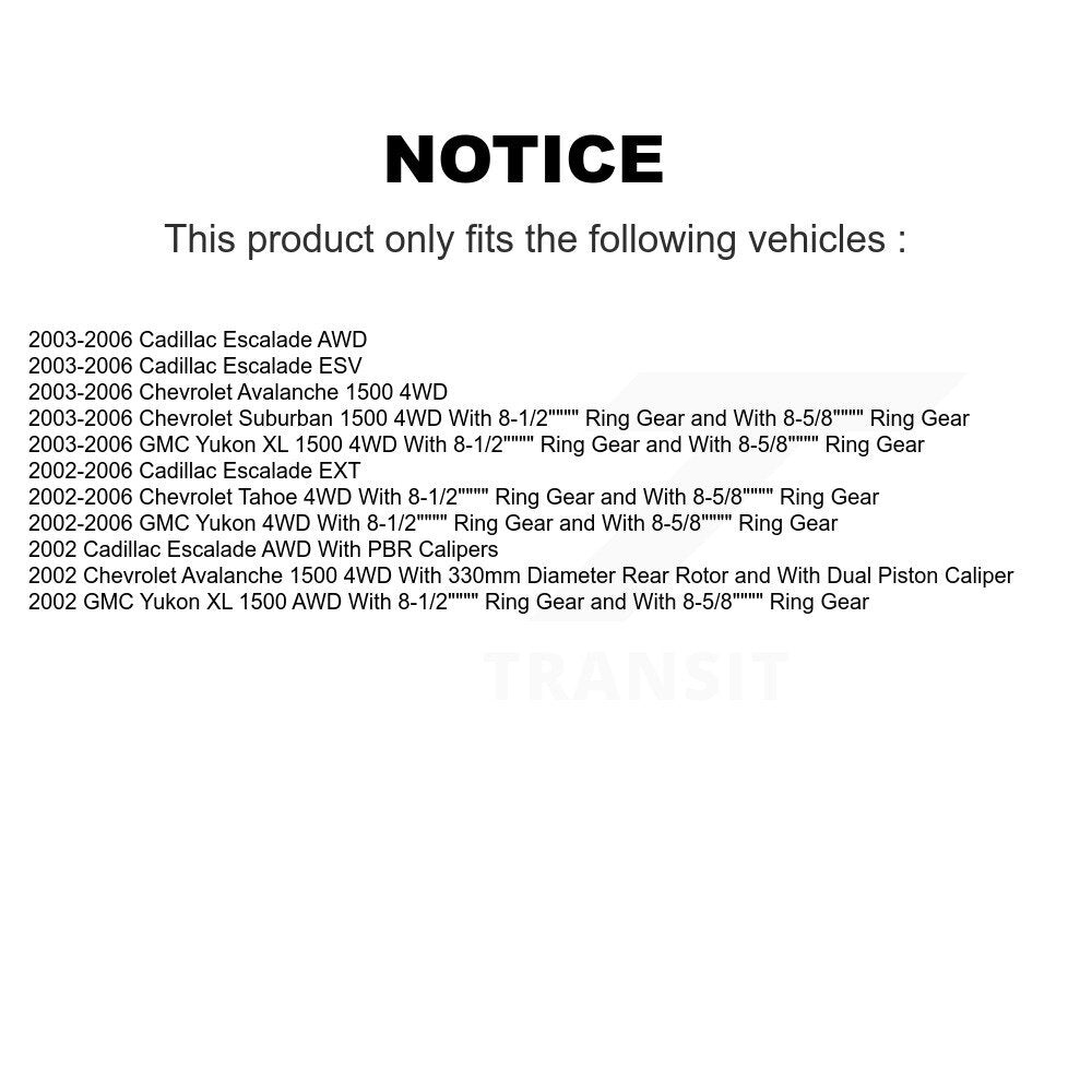 Hub Bearing Coated Brake Rotor Pad Shoe Front Rear Kit (10Pc) For Chevrolet 1500