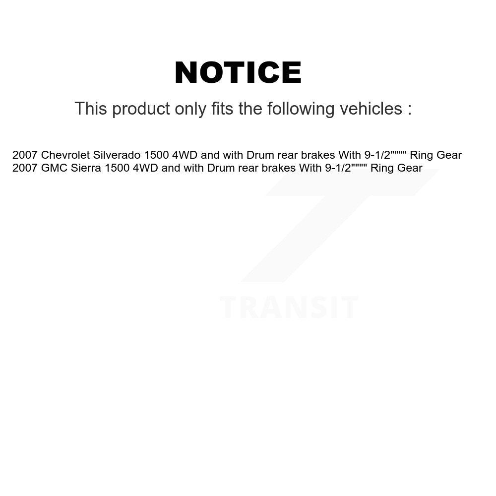 Hub Bearing Coated Brake Rotor Pad Shoe Front Rear Kit (10Pc) For Chevrolet 1500