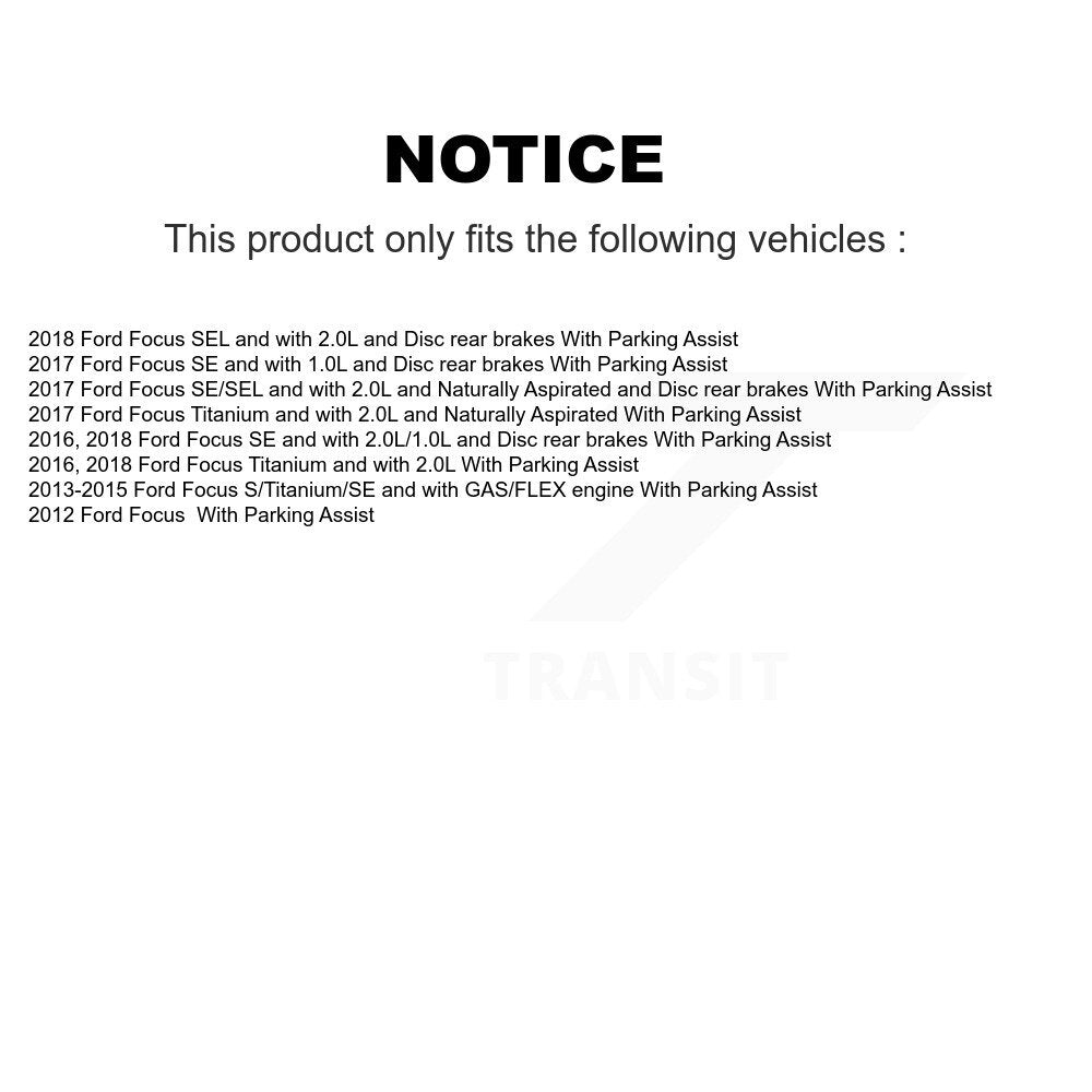 Hub Bearing Coated Disc Brake Rotor And Pad Front Rear Kit (10Pc) For Ford Focus