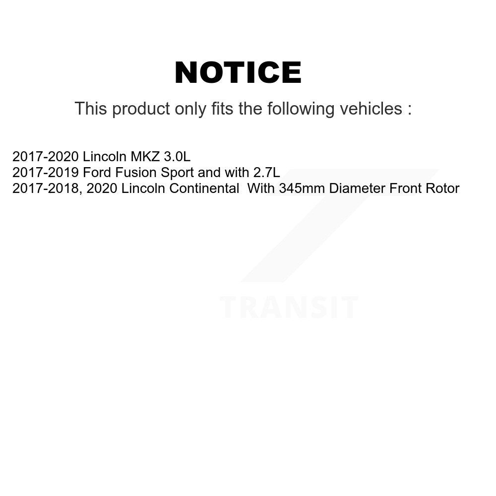 Hub Bearing Assembly Coat Brake Rotor Pads Front Kit For Ford Fusion Lincoln MKZ