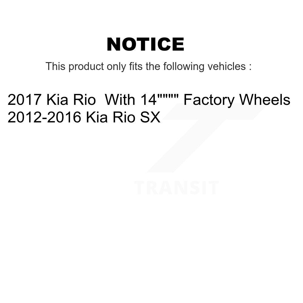 Hub Bearings Coated Disc Brake Rotors And Pads Front Rear Kit (10Pc) For Kia Rio