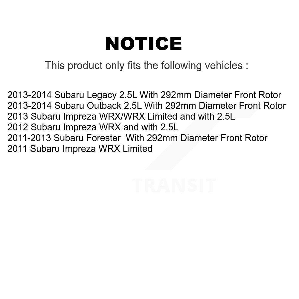 Hub Bearing Brake Rotor & Pads Front Rear Kit (10Pc) For Subaru Impreza Forester