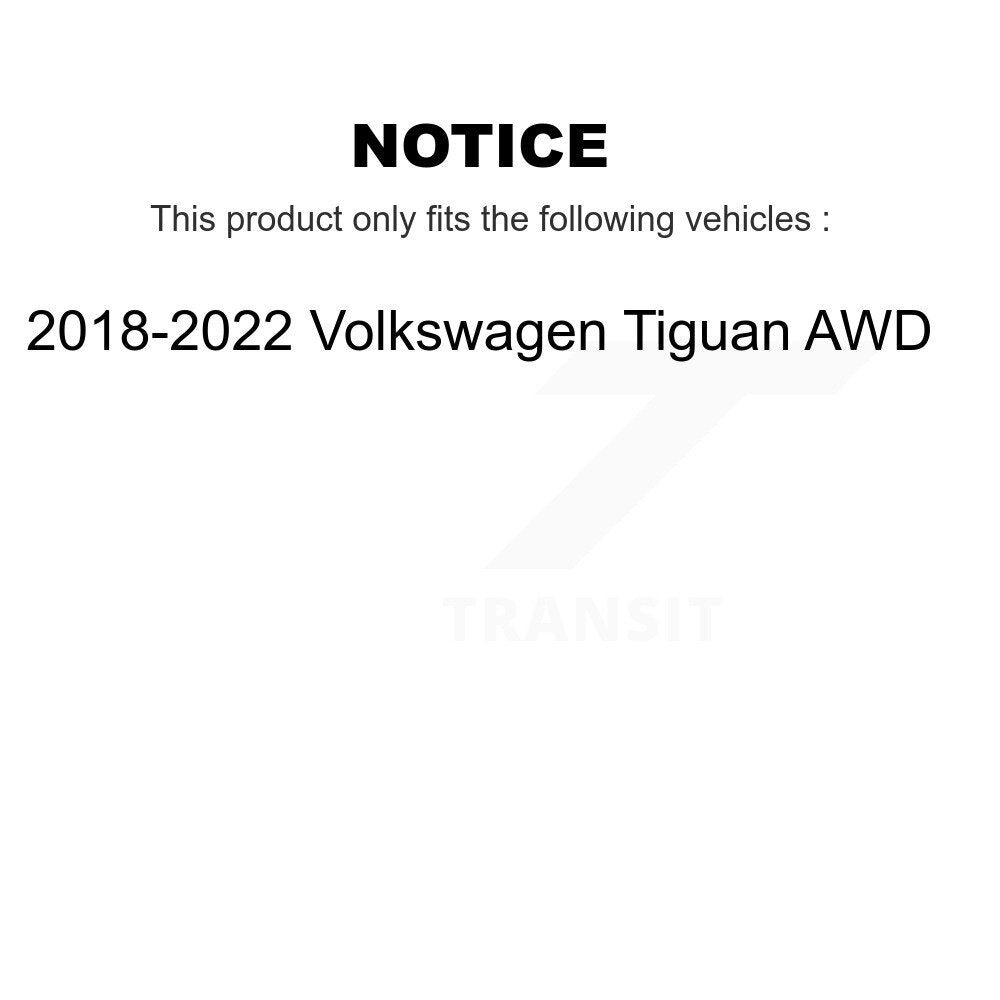 Hub Bearing Coat Brake Rotor Pad Front Rear Kit (10Pc) For Volkswagen Tiguan AWD