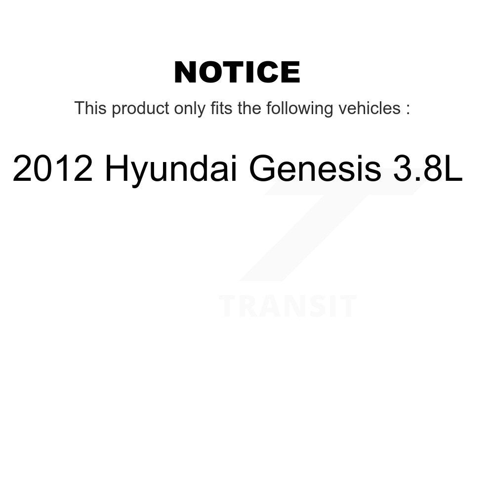 Hub Bearing Coated Disc Brake Rotor Pads Front Kit For 2012 Hyundai Genesis 3.8L
