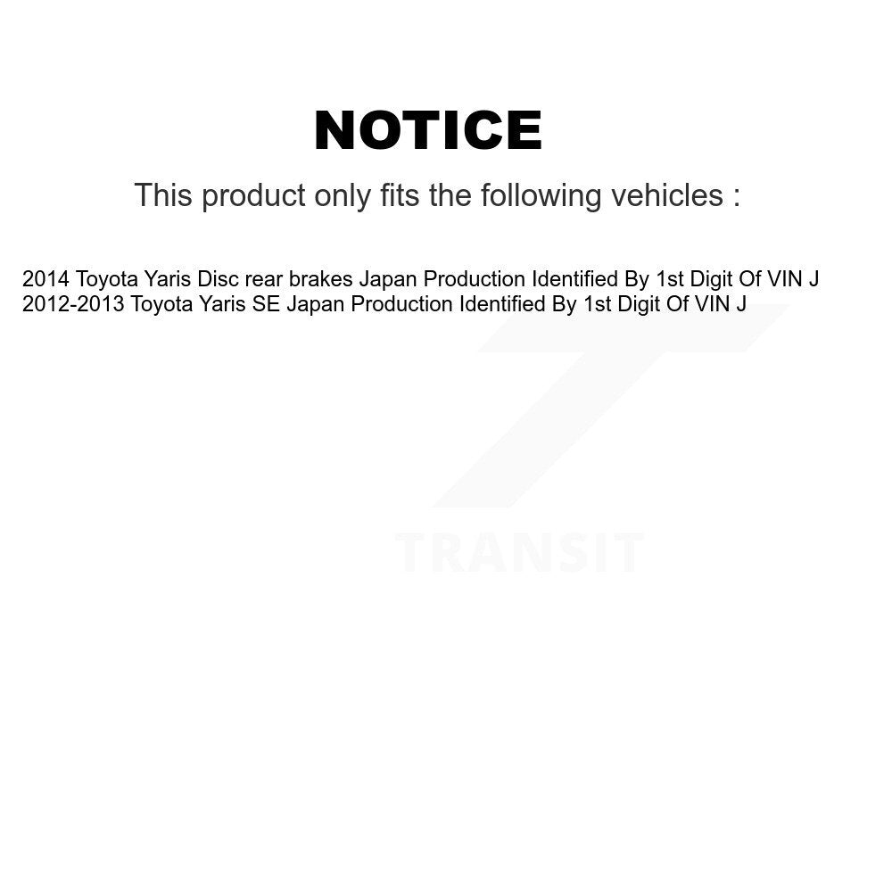 Hub Bearing Coated Disc Brake Rotor & Pad Front Rear Kit (10Pc) For Toyota Yaris