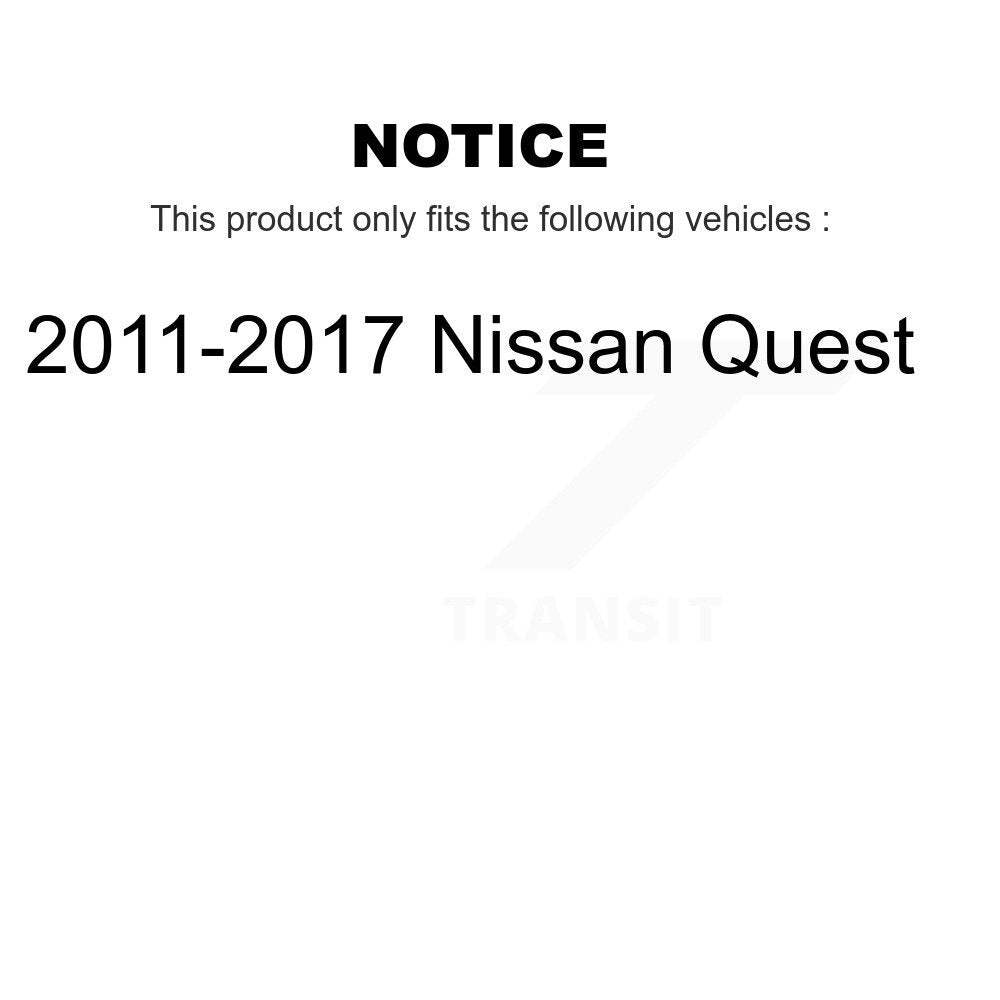 Hub Bearing Assembly Coated Brake Rotor Pad Front Kit For 2011-2017 Nissan Quest