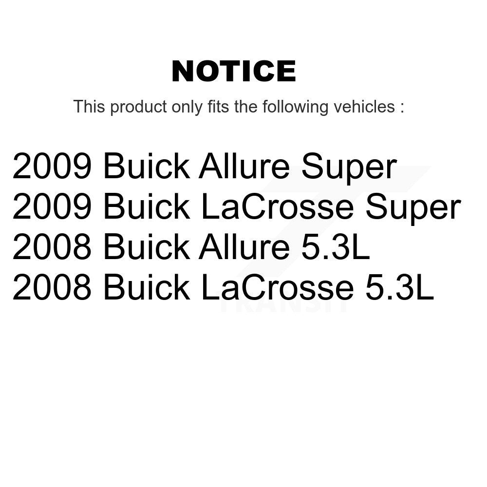 Hub Bearing Disc Brake Rotor Pad Front Rear Kit (10Pc) For Buick LaCrosse Allure