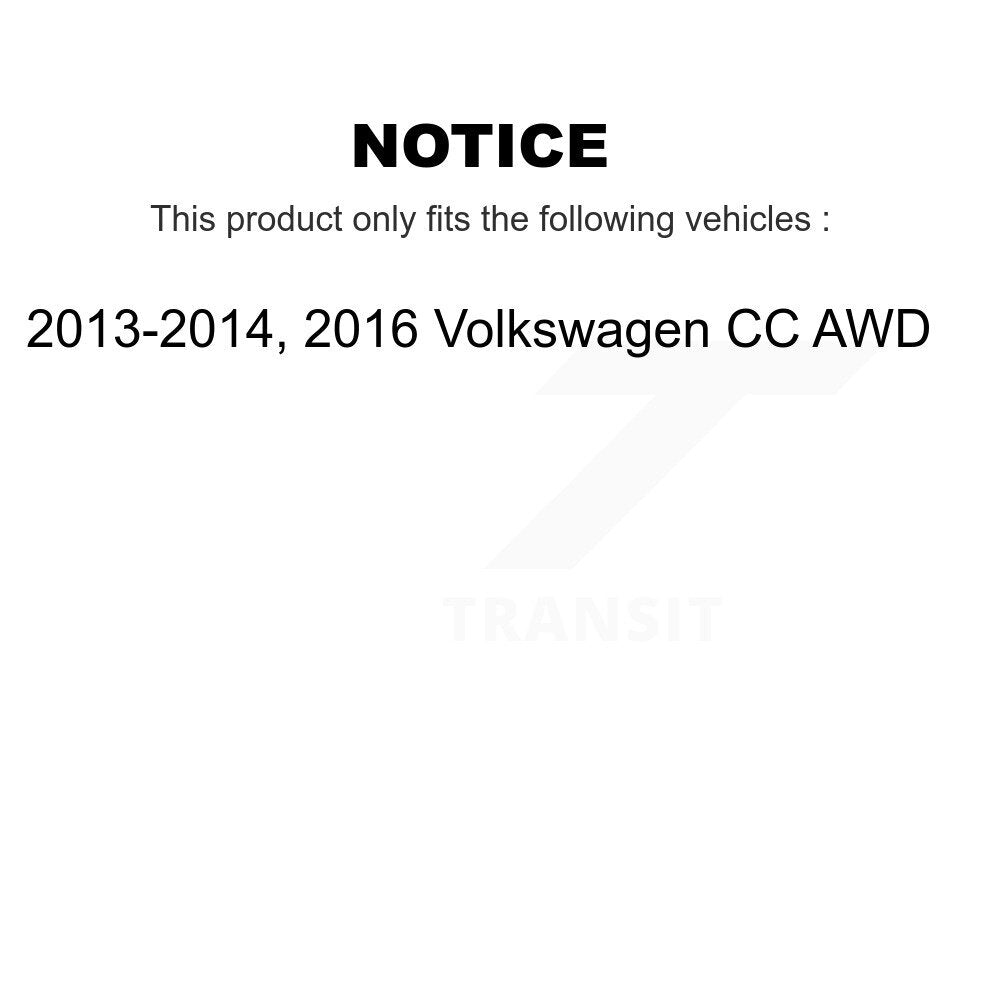 Hub Bearing Disc Brake Rotor And Pad Front Rear Kit (10Pc) For Volkswagen CC AWD