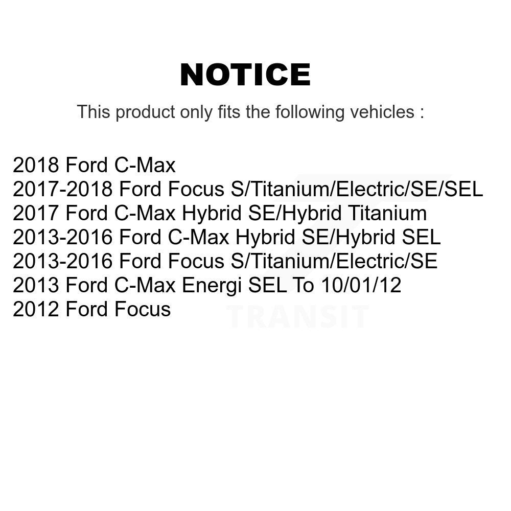 Wheel Bearing Coated Drilled Slot Brake Rotor Pad Front Kit For Ford Focus C-Max