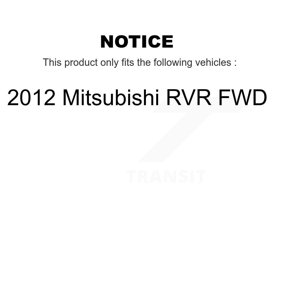 Hub Bearing Coat Brake Rotor Pad Front Rear Kit (10Pc) For 12 Mitsubishi RVR FWD