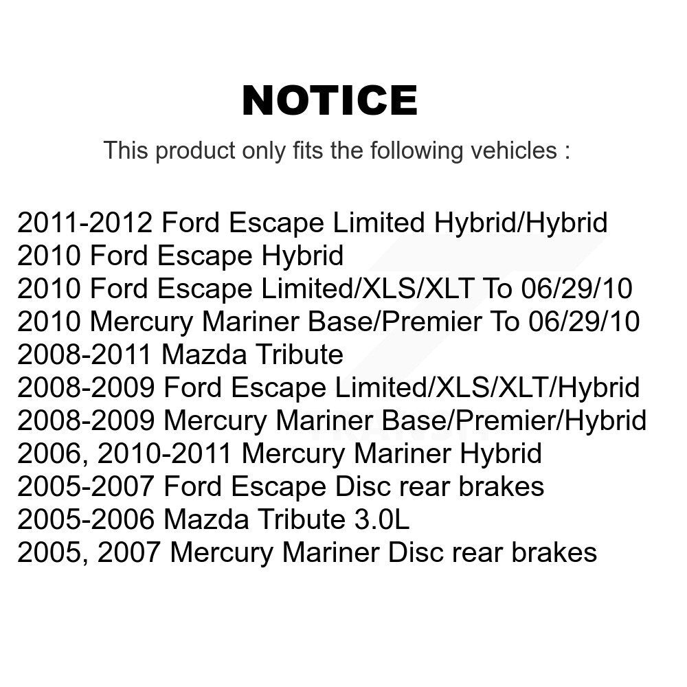 Wheel Bearing Coated Brake Rotor And Pad Front Kit For Ford Escape Mazda Tribute