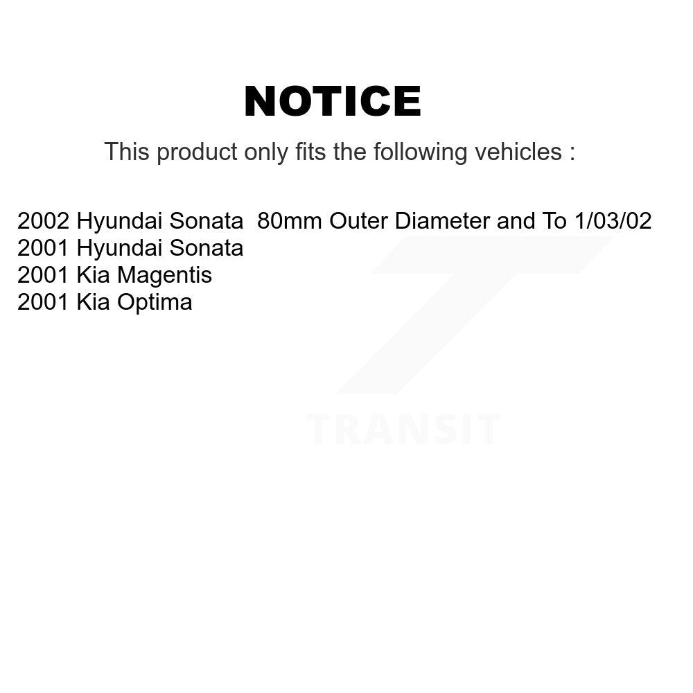 Wheel Bearing Coated Brake Rotor And Pad Front Kit For Hyundai Sonata Kia Optima