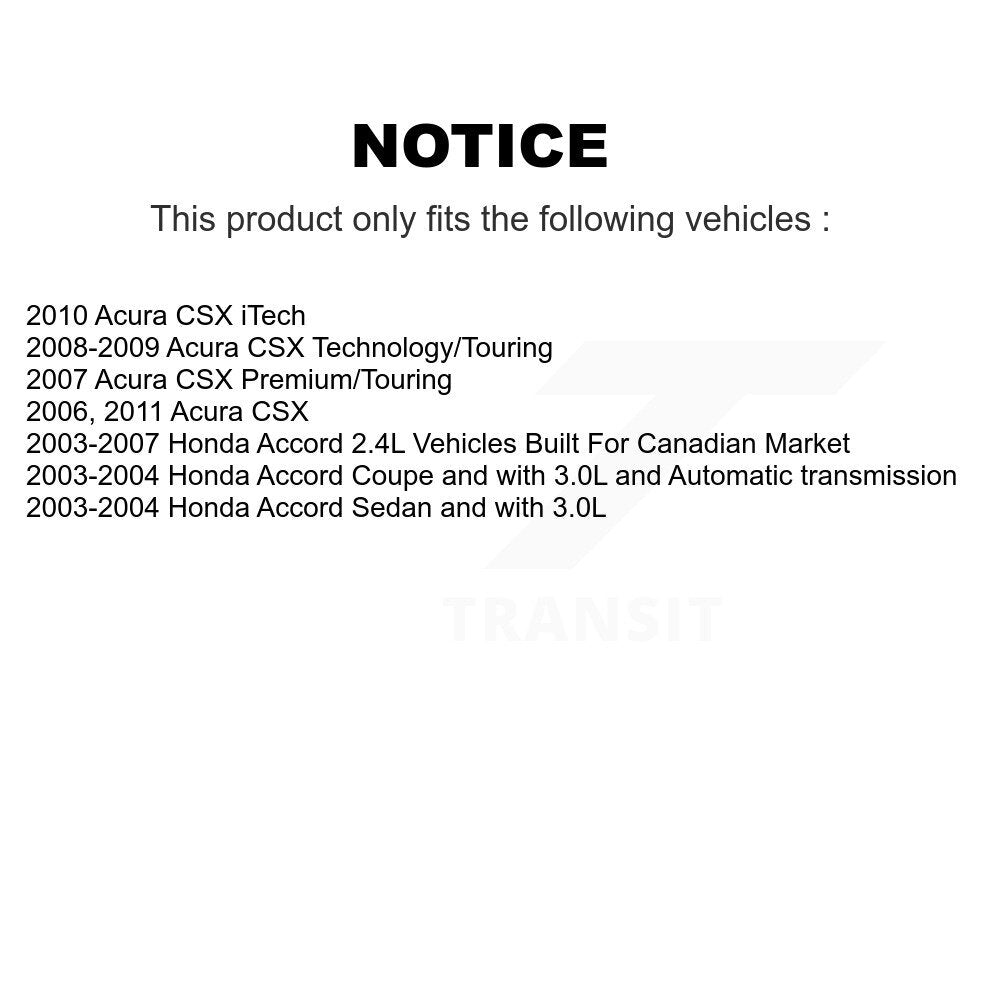 Wheel Bearing Coated Disc Brake Rotor & Pad Front Kit For Honda Accord Acura CSX