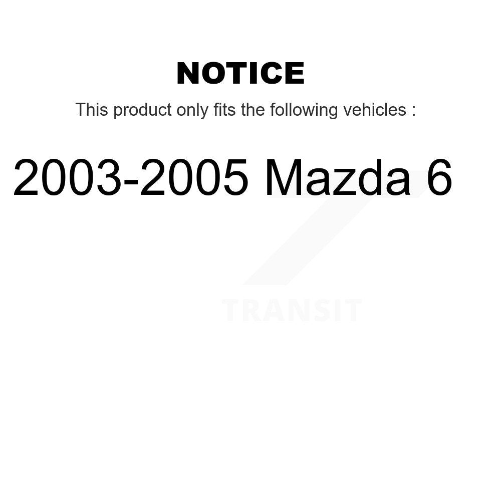 Wheel Bearing Coated Disc Brake Rotors And Pads Front Kit For 2003-2005 Mazda 6