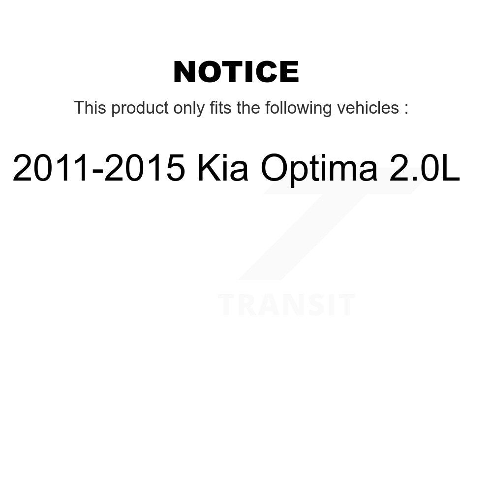 Wheel Bearing Coated Brake Rotor And Pad Front Kit For 2011-2015 Kia Optima 2.0L