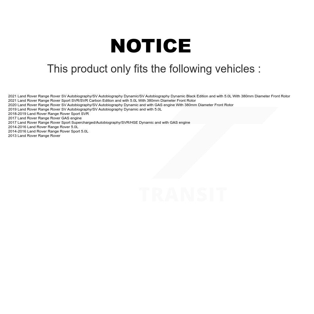 Bearing Coated Brake Rotor Pads Front Rear Kit (10Pc) For Land Rover Range Sport