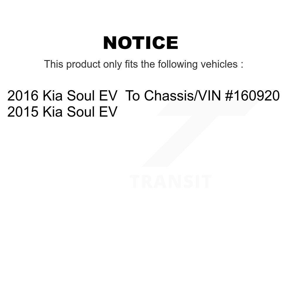Hub Bearing Coated Disc Brake Rotor & Pads Front Rear Kit (10Pc) For Kia Soul EV
