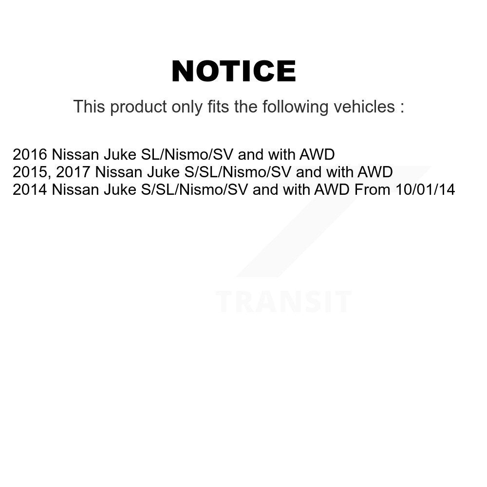 Hub Bearings Disc Brake Rotors And Pads Front Rear Kit (10Pc) For Nissan Juke