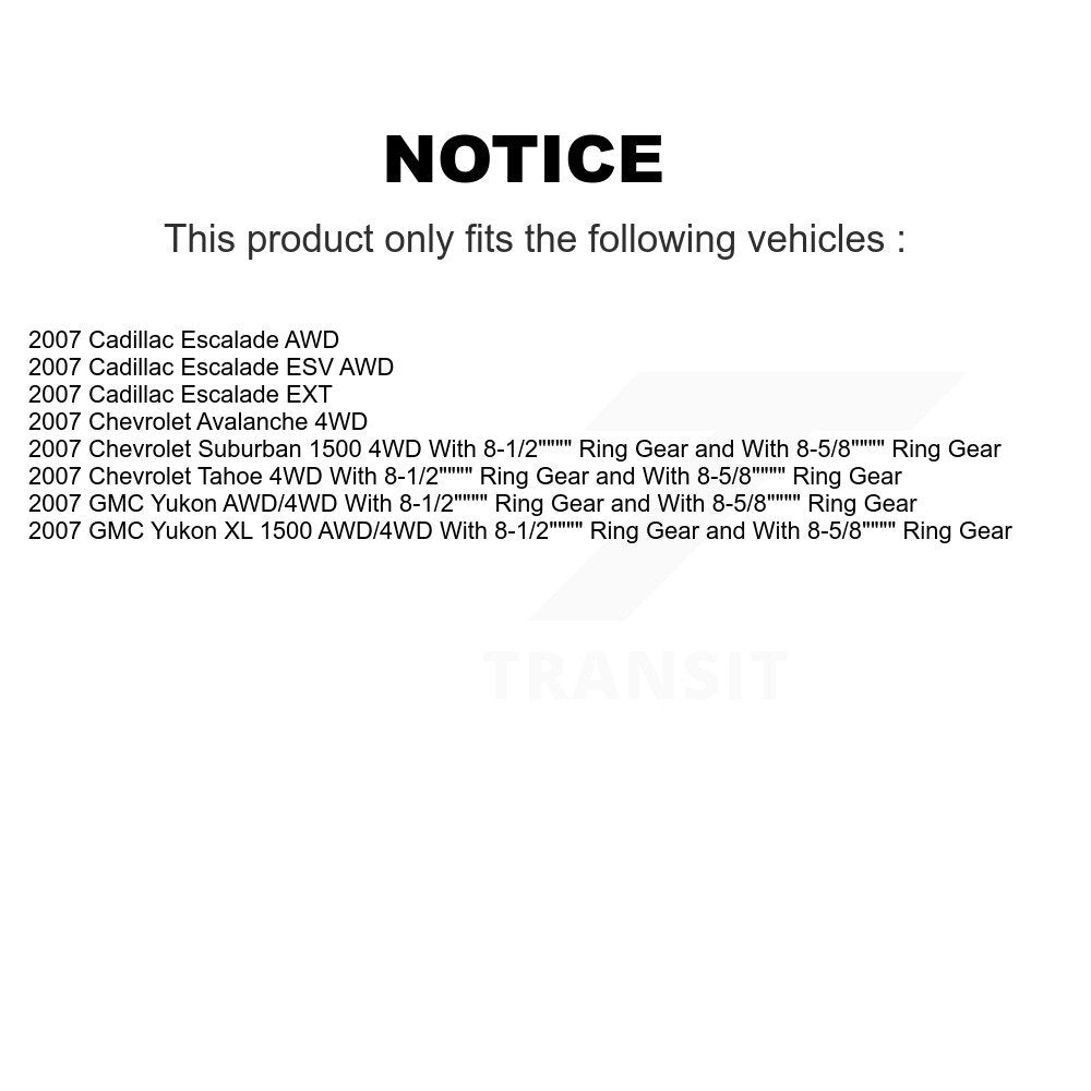 Hub Bearing Brake Rotor & Pad Shoe Front Rear Kit (10Pc) For Chevrolet Avalanche