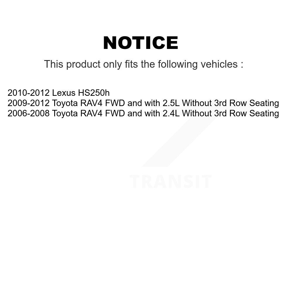 Hub Bearing Coated Brake Rotor & Pad Front Rear Kit (10Pc) For Toyota RAV4 Lexus