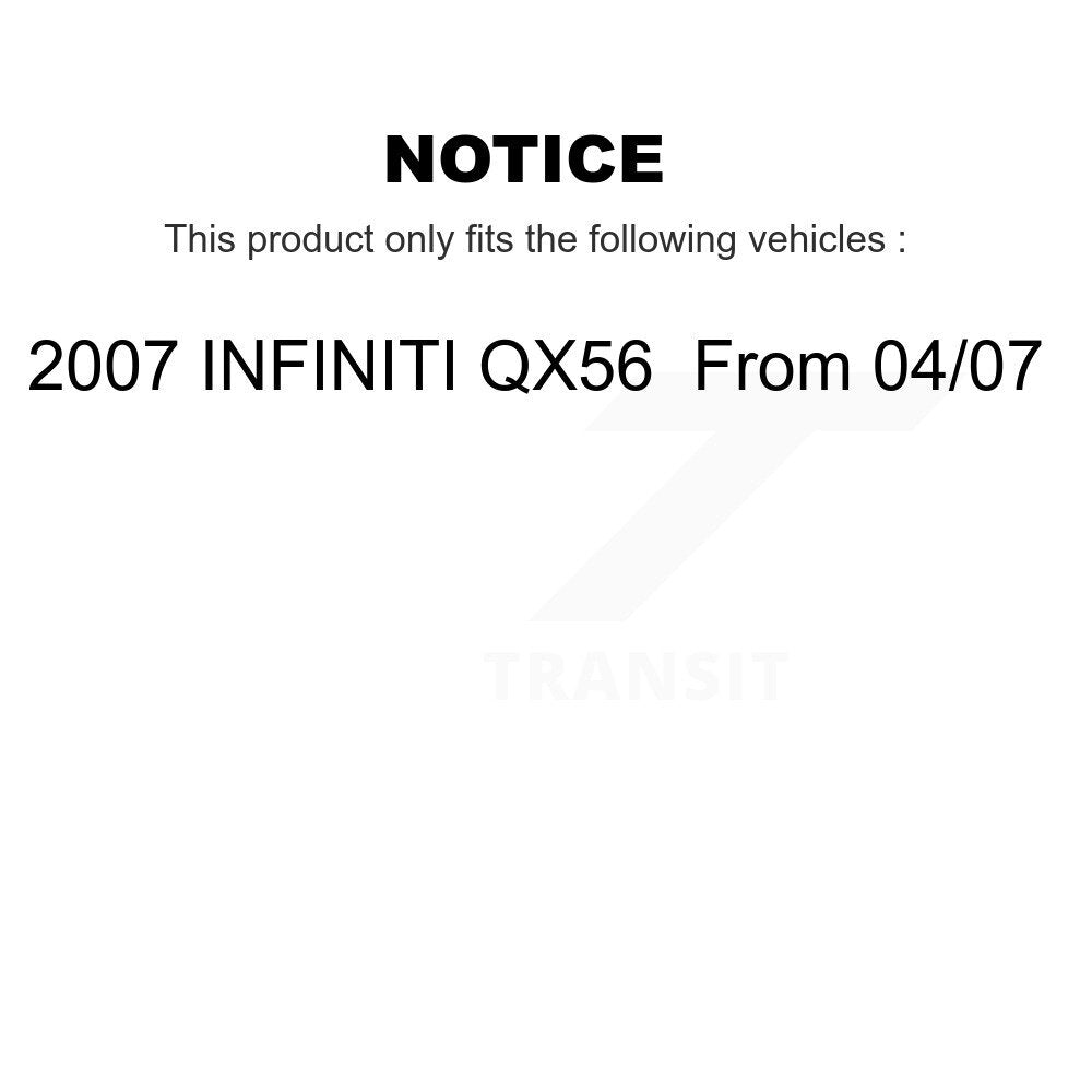 Hub Bearing Drill Slot Brake Rotor Pad Front Kit For 07 INFINITI QX56 From 04
