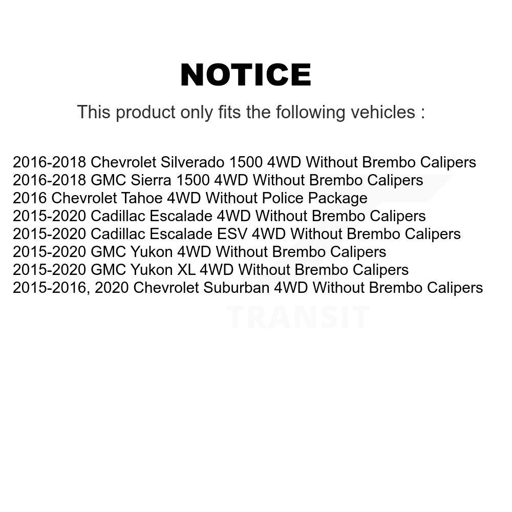 Hub Bearing Coat Brake Rotor Pads Shoe Front Rear Kit (10Pc) For GMC Sierra 1500