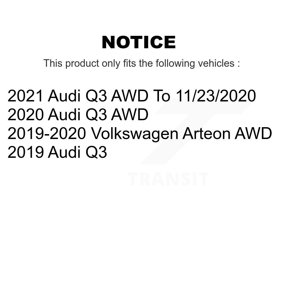 Hub Bearing Coated Brake Rotor Pads Front Rear Kit (10Pc) For Audi Q3 Volkswagen